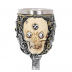 Verre à pied / Coupe steampunk à crane et rouages