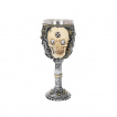Verre à pied / Coupe steampunk à crane et rouages