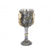 Verre à pied / Coupe steampunk à crane et rouages