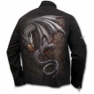 Veste gothique homme avec dragon gris sur lave craquelée