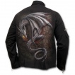 Veste gothique homme avec dragon gris sur lave craquele