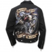Veste gothique homme avec La Mort sur sa moto et crane ailé