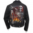 Veste gothique homme à effet squelette sortant du vetement en flamme