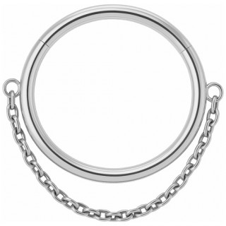 Anneau charnire Titane  fine chaine (septum, lobe, daith...)