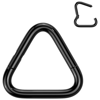 Anneau charnière Titane noir en forme de triangle