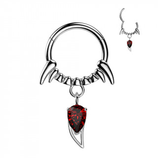 Anneau clicker dents de vampire en acier haute prcision (oreille, septum...)