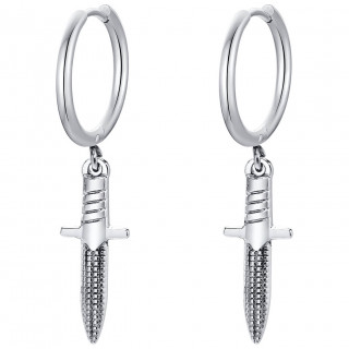 Anneaux d'oreilles homme  dague en acier (Paire)