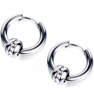 Anneaux d'oreilles homme  perle rainure (paire)