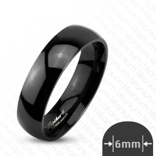 Bague couple titane Glossy black