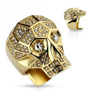 Bague crane dor serti de cristaux