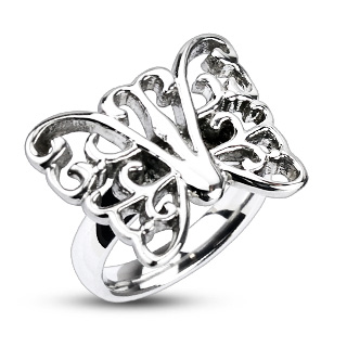 Bague femme gothique papillon vintage
