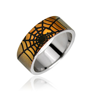 Bague gothique homme toile d'araigne