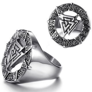 Bague homme acier  symbole Nordique