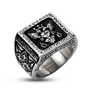 Bague homme acier Blason Imprial style scandinave