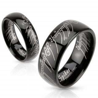 Bague homme acier Dark writings