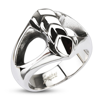 Bague homme acier style masque dmoniaque