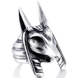 Bague homme en acier Anubis