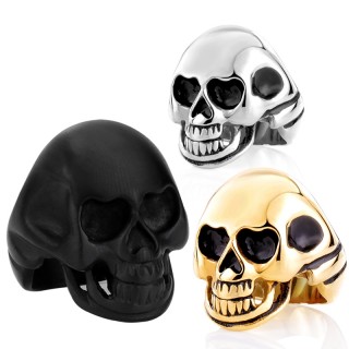 Bague homme / femme tte de mort en acier  orbites larges