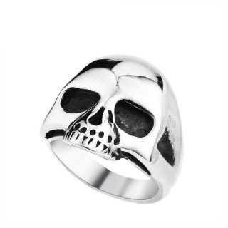 Bague homme gothique en acier  crane sans machoire infrieure