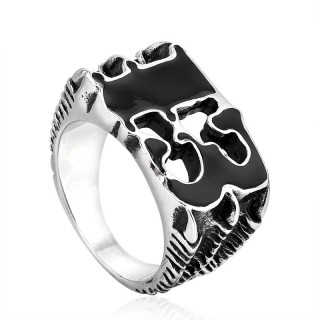 Bague homme gothique en acier  griffes tenant le chiffre 13