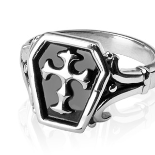 Bague homme gothique style cercueil