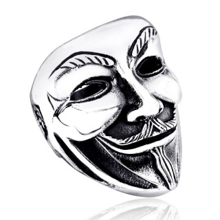 Bague homme masque de Guy Fawkes Anonymous