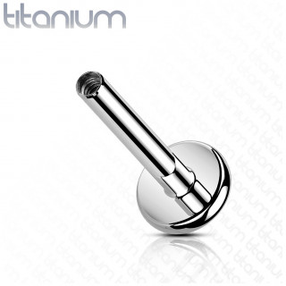 Barre de piercing type Labret en titane G23  base large de 4mm (filetage interne)