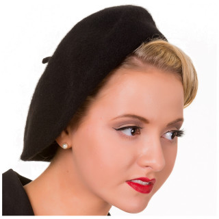 Béret femme noir vintage "Claire Hat" - Banned