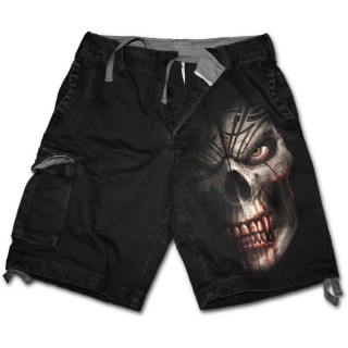 Bermuda gothique homme  crane tribal ensanglant