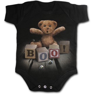 Body bb gothique noir  ours en peluche et cubes de jeu "BOO !"