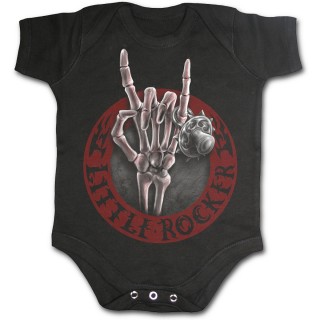 Body bb noir avec main squelette  salut rockeur et ttine