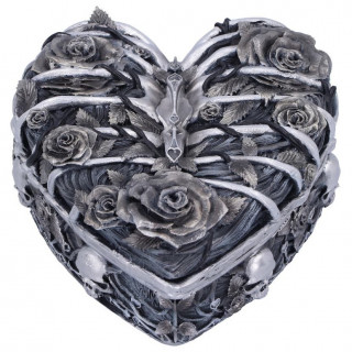 Boite coeur cage thoracique  couvercle de roses