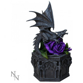 Boite  dragon et rose violette "Dragon Beauty" - Anne Stokes