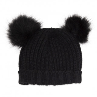 Bonnet gothique kawai noir  pompons "SUKIE HAT" - Banned