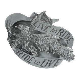 Boucle de ceinture aigle "Live To Ride - Ride to Live"