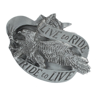 Boucle de ceinture aigle "Live To Ride - Ride to Live"