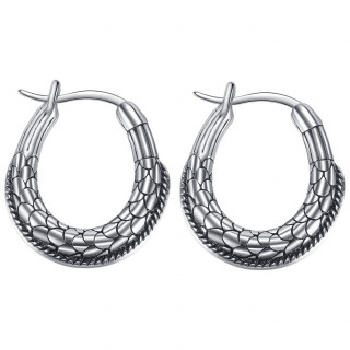 Boucle d'oreilles acier aspect cailles de dragon (paire)