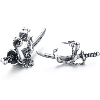 Boucles d'oreille acier pe de pirate (Paire)