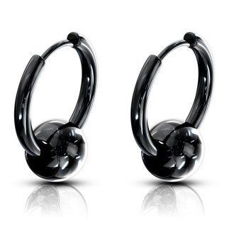 Boucles d'oreilles acier inspiration CBR - Noir (paire) (paire)