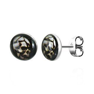 Boucles d'oreilles logo crane de profil