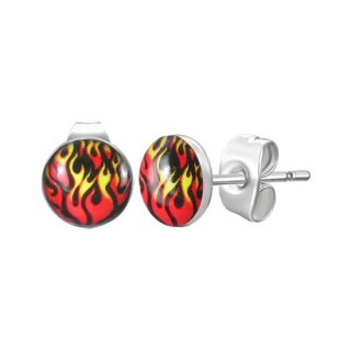 Boucles d'oreilles logo flammes