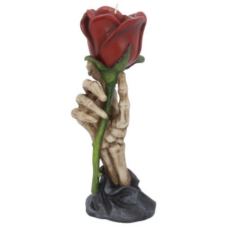 Bougeoir main squelette "Rose de la flamme ternelle" - 20.5cm