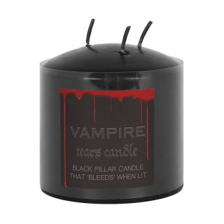 Bougie large noire  larmes de vampire  3 mches