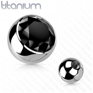 Boule de piercing en titane  zirconium Noir