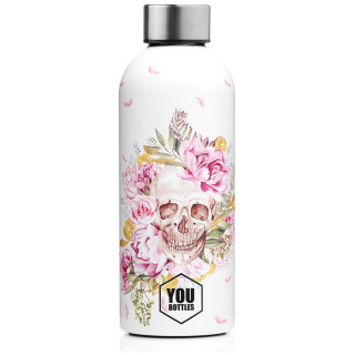 Bouteille isotherme  tte de mort et fleurs Vintage skull (50cl)