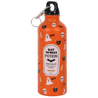 Bouteille mtal / gourde orange  motifs halloween (50cl)