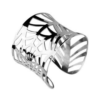 Bracelet acier gothique  toile d'araigne ajoure