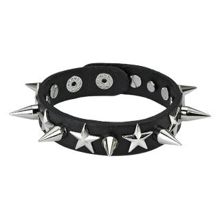 Bracelet cuir toiles et pointes