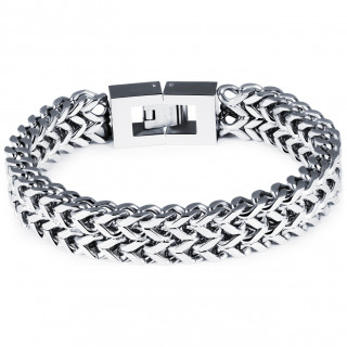 Bracelet homme acier  lignes de maillons en V