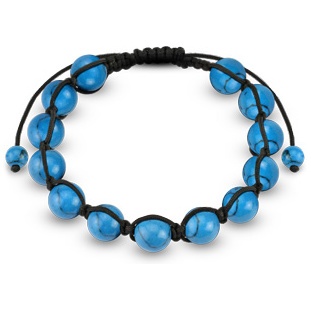 Bracelet homme bleu à perles de turquoise